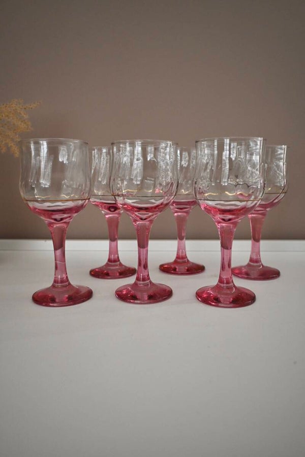 Set (6)vintage wijnglazen van het Italiaanse merk Cristel 3-A (jaren '80)