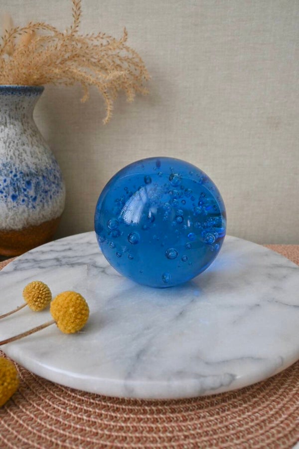 Mooie kobaltblauwe glazen presse-papier