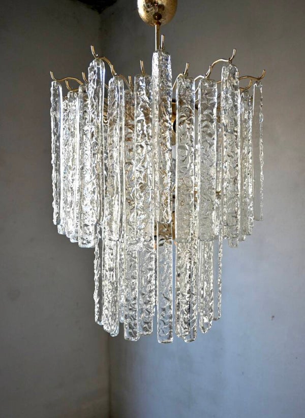 Vintage italiaanse kroonluchter in Murano Glas door Toni Zuccheri voor Venini