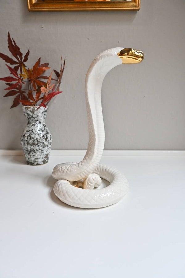 Tof vintage slang (cobra) beeld van porselein