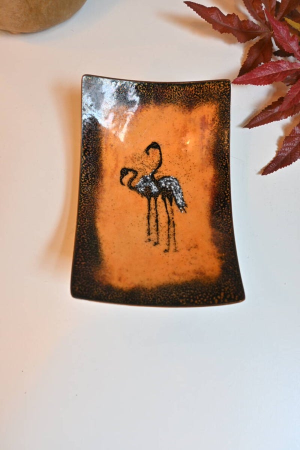 Metalen schaaltje met flamingo’s