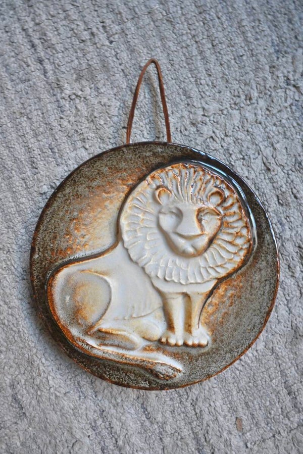 Keramieken wandbord Leeuw