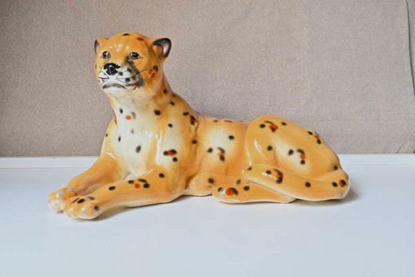 Vintage cheetah porseleinen beeld