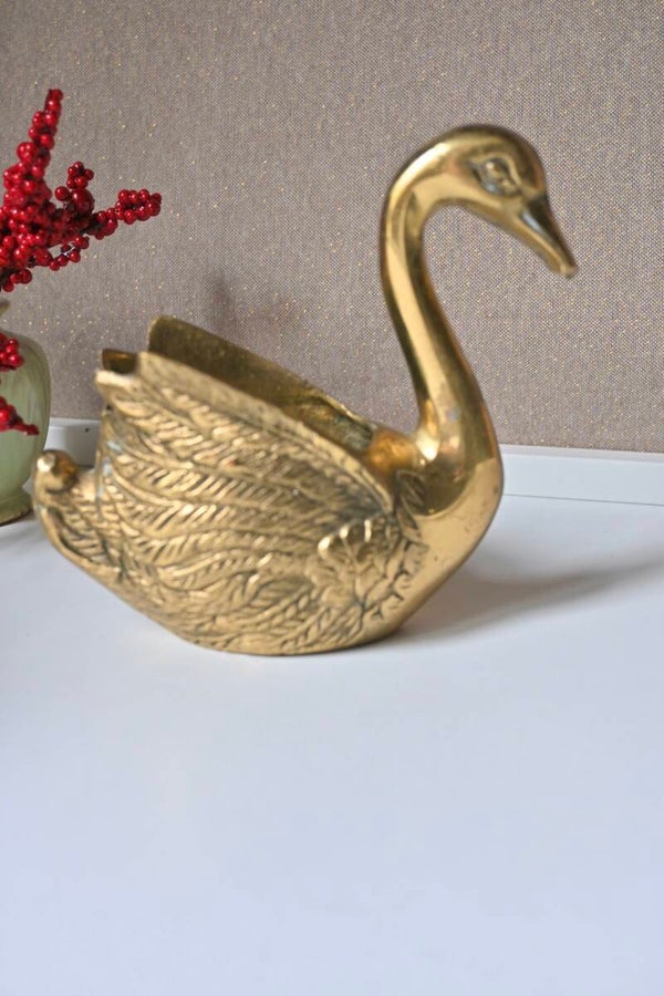 Prachtige messing zwaan