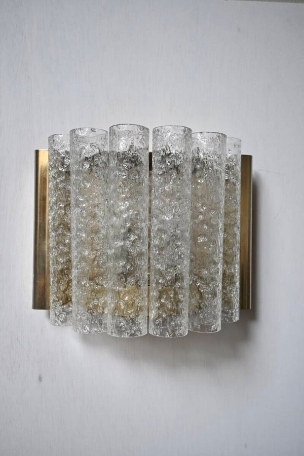 Doria leuchten vintage wandlamp getextureerde ijsglas cilinders