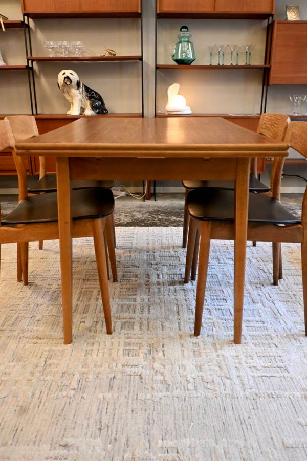 Vintage Uitschuifbare/verlengbare eettafel '60 Teak Fineer