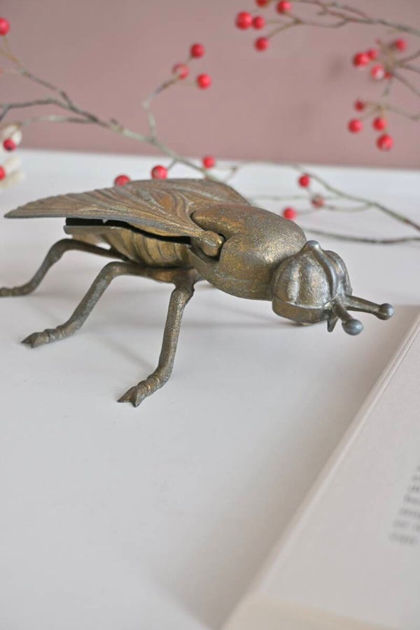 Messing vlieg asbak jaren 60