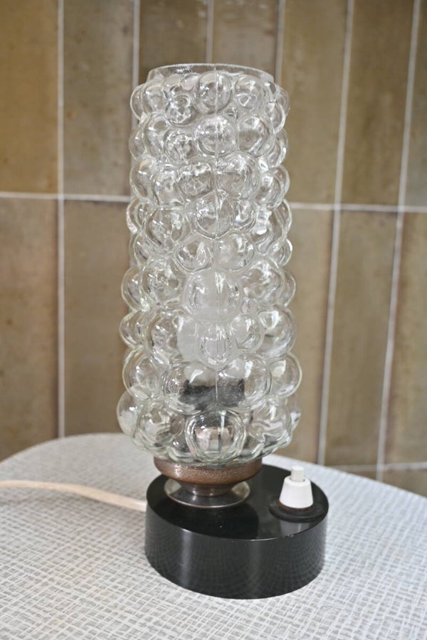 Tafellampje met bubbelglas vintage