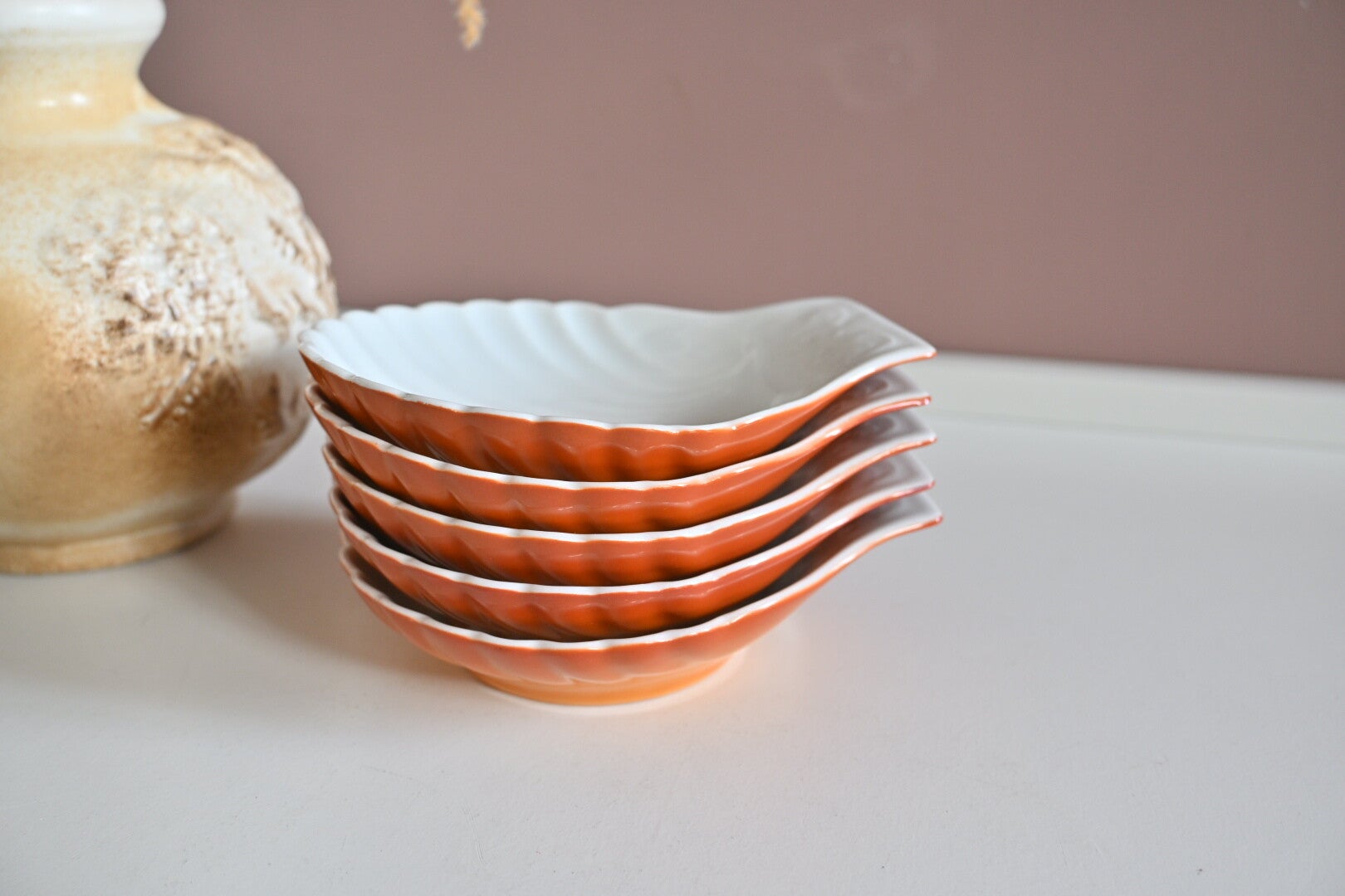 Vintage schelpen schaaltjes Sphinx – Petrus Regout & Co Maastricht