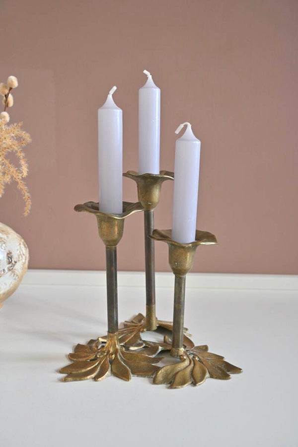 Messing art Nouveau kandelaar