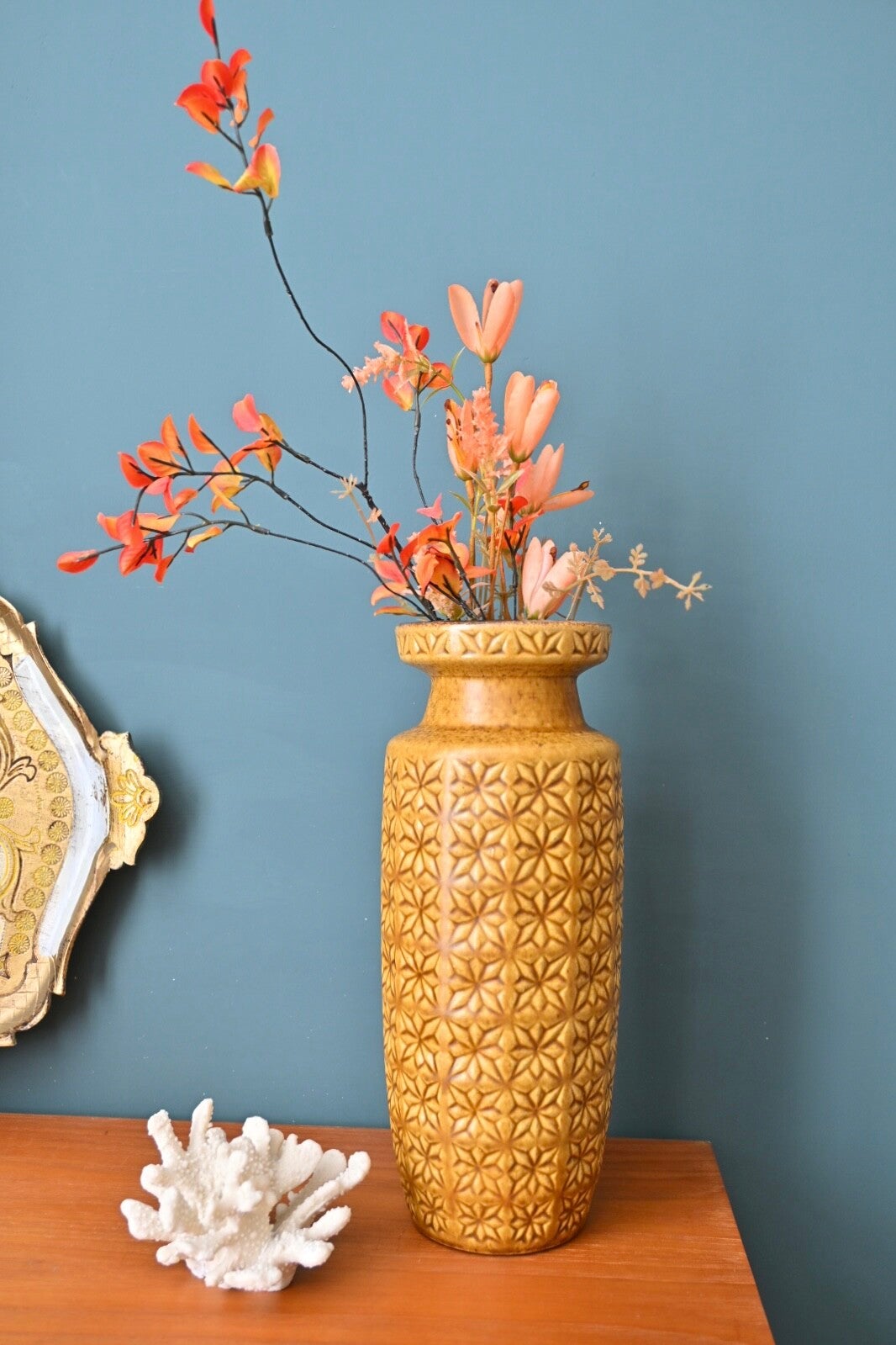 Scheurich West Germany ‘Prisma’ vaas oker geel