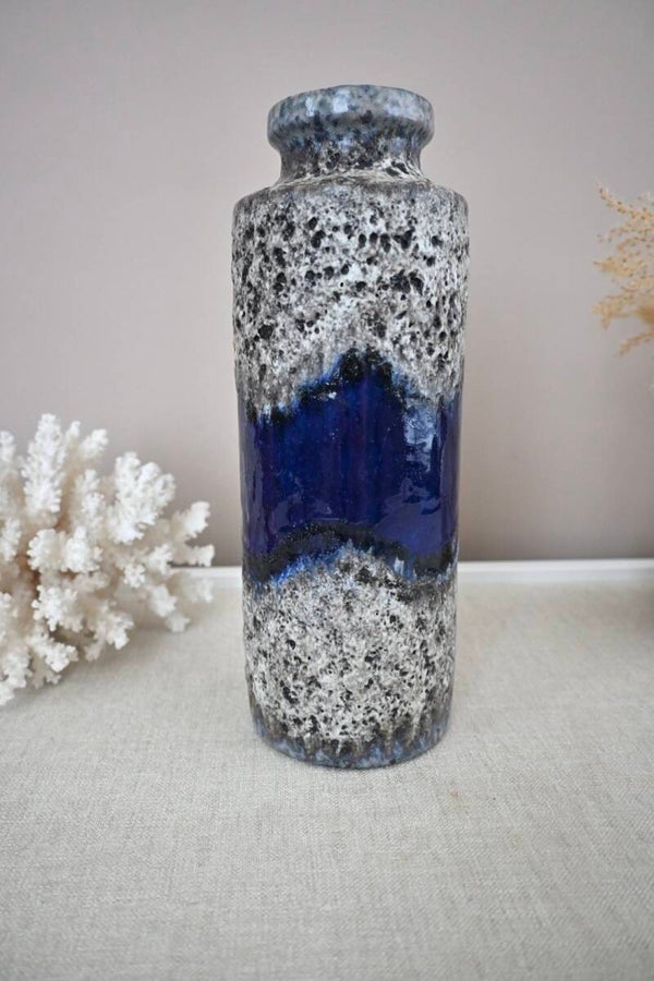 Vintage West Germany Vaas Scheurich 203-26 Fat Lava Blauw