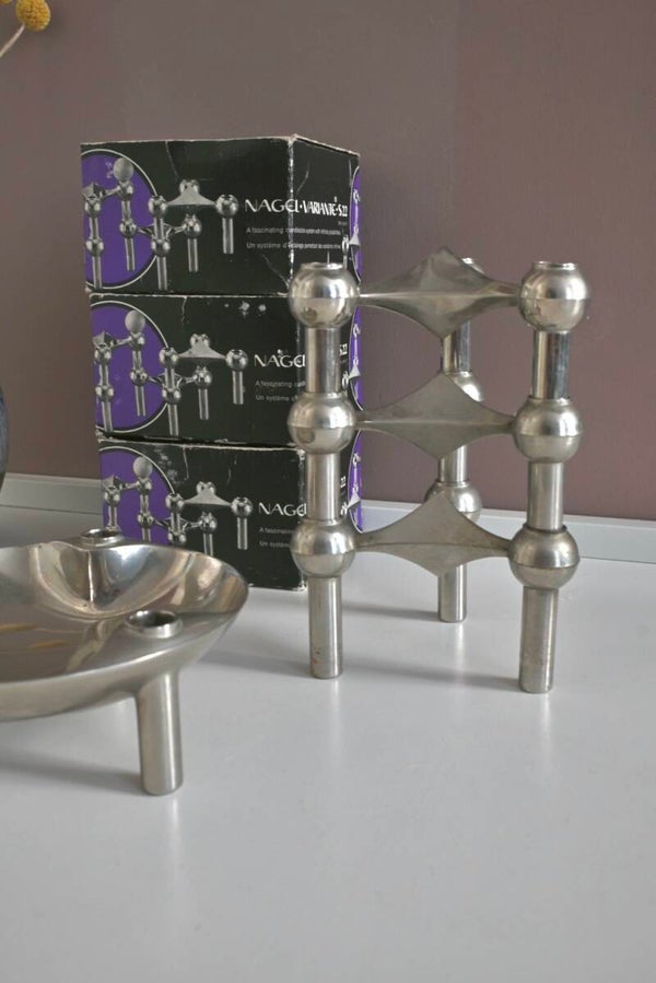 Set Stoff Nagel Modulaire kandelaren incl. doosjes en schaal