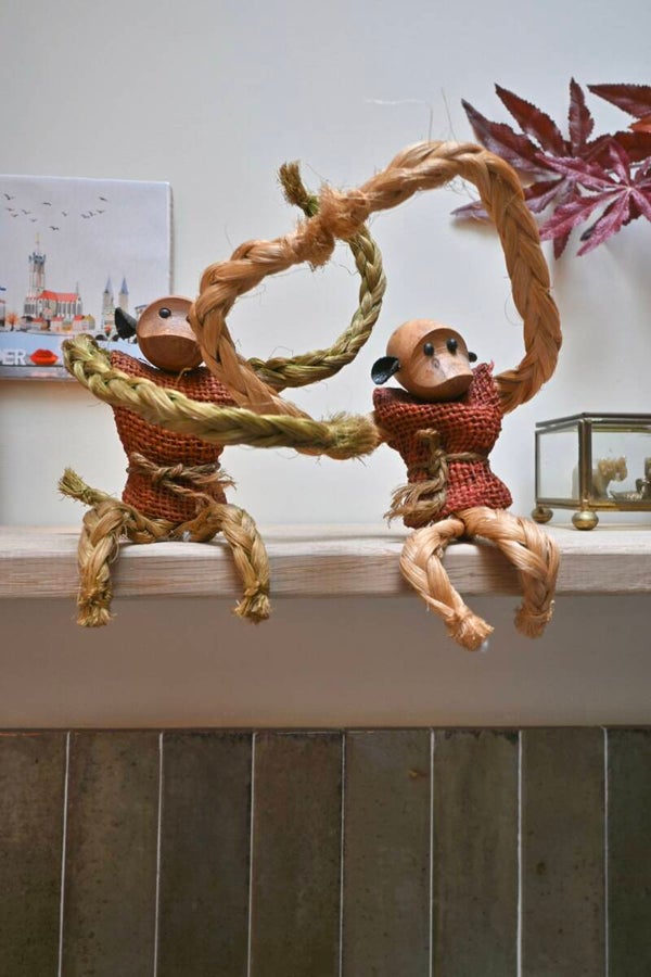 Vintage aapjes jaren 50/60 Jørgen Bloch touw-aapjes/jute-aapjeS