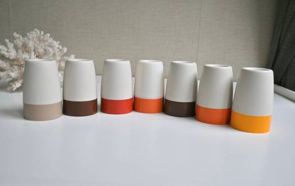 Set van 7 retro eierdopjes van Tupperware