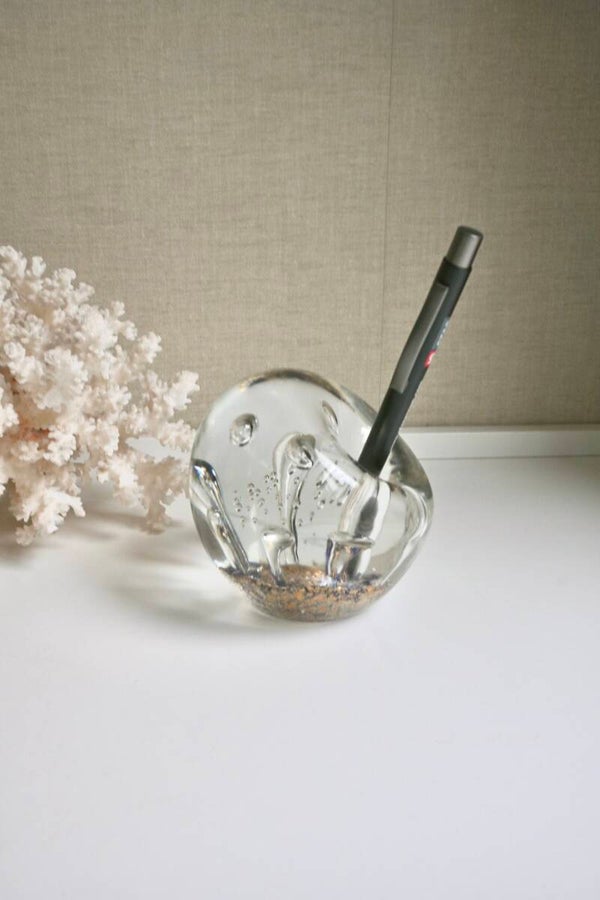 Penhouder glazen presse-papier