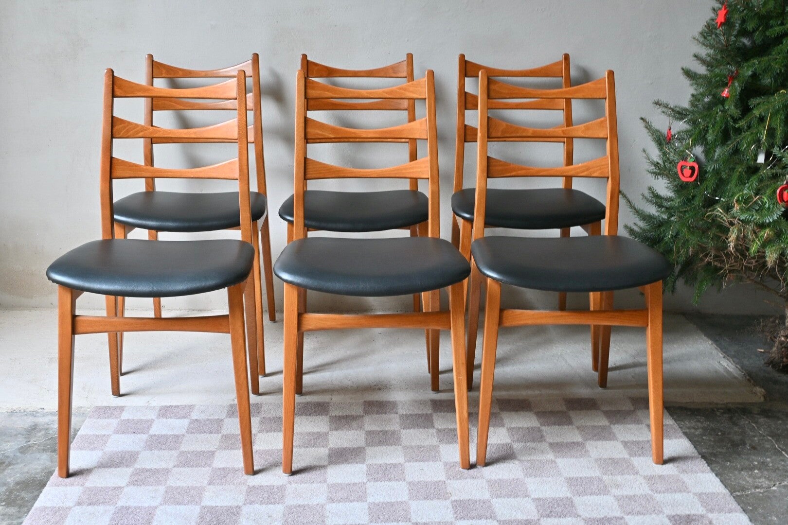 Vintage set van 6 eetkamer stoelen Baehre Mignon