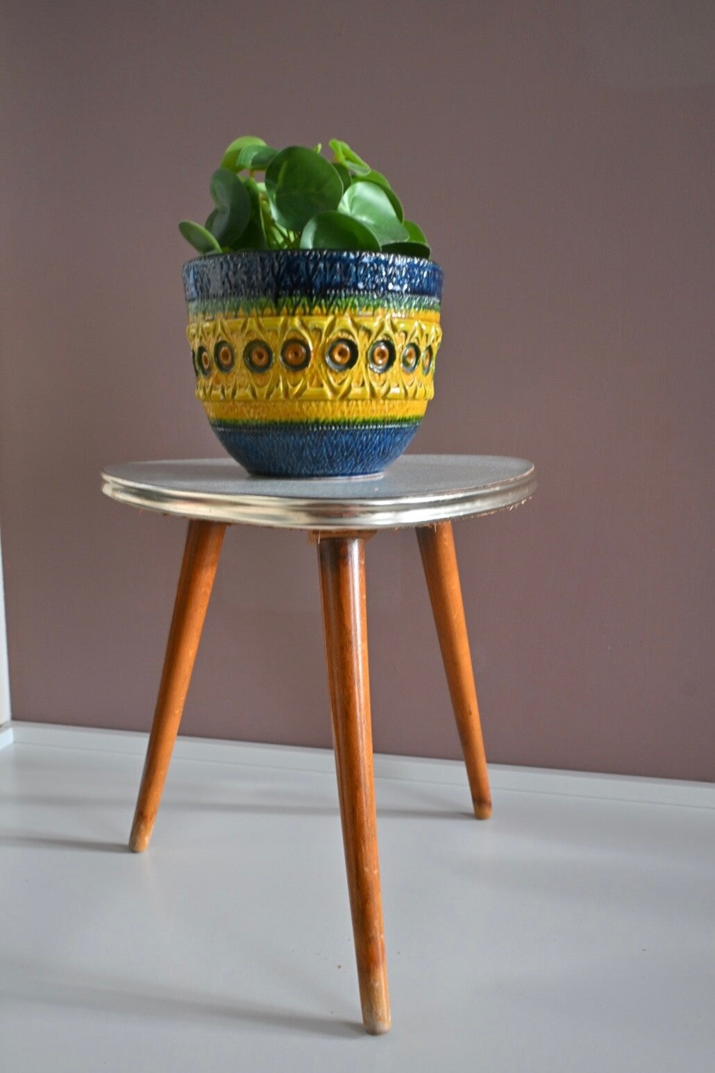 Vintage plantentafeltje formica blad