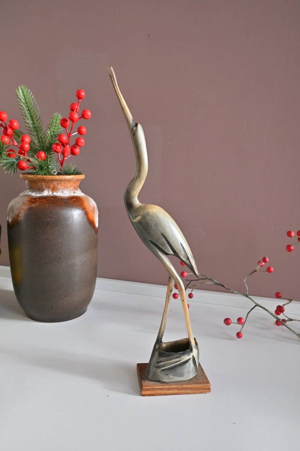 Beeldje kraanvogel/reiger Hoorn