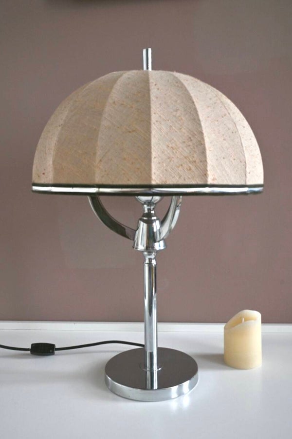 Tafellamp Sputnik/space age jaren 70 chroom en stof