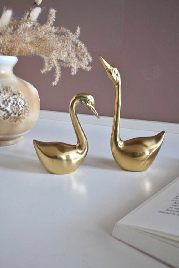 Messing zwanen set/koppel