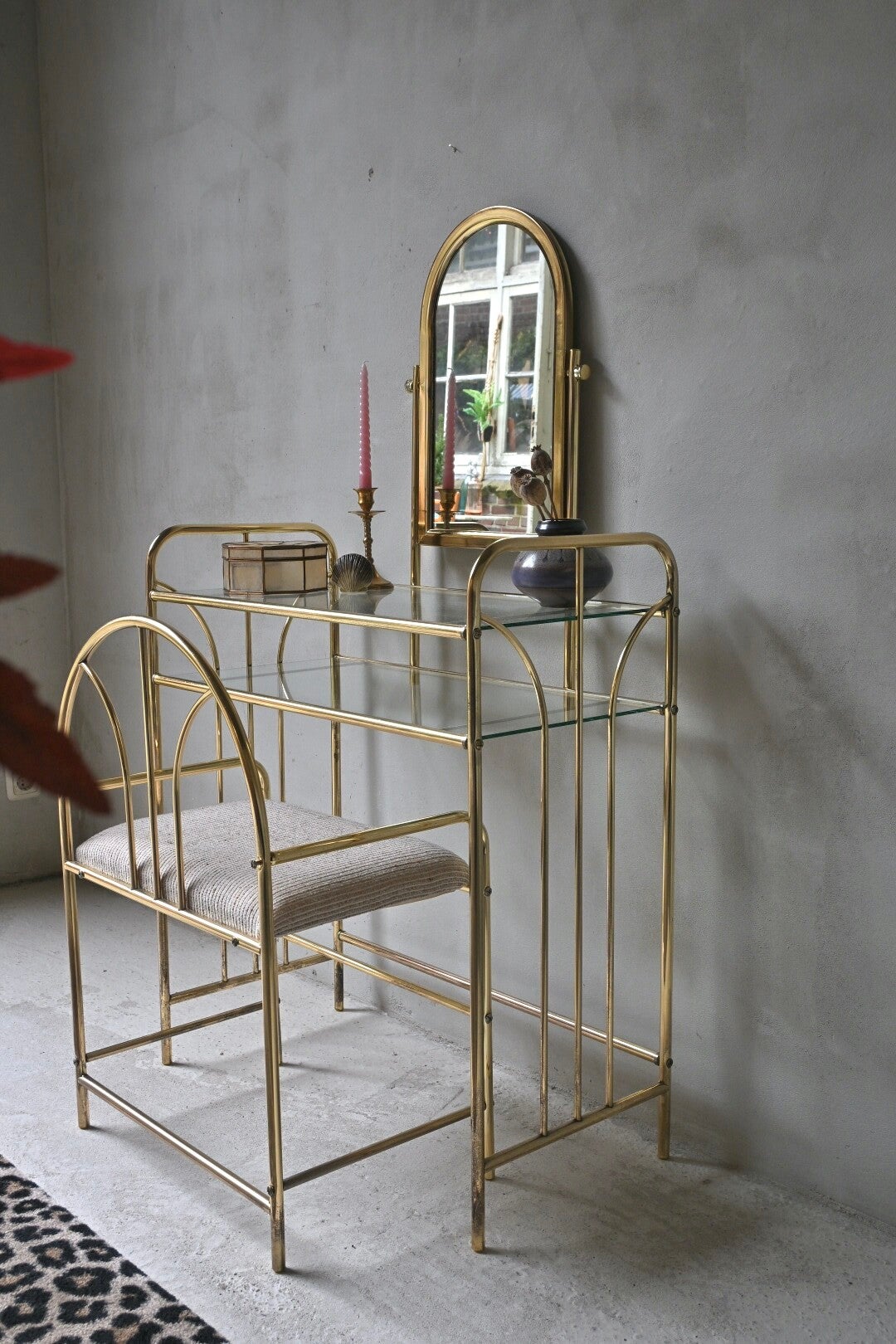 Hollywood Regency goudkleurige kaptafel