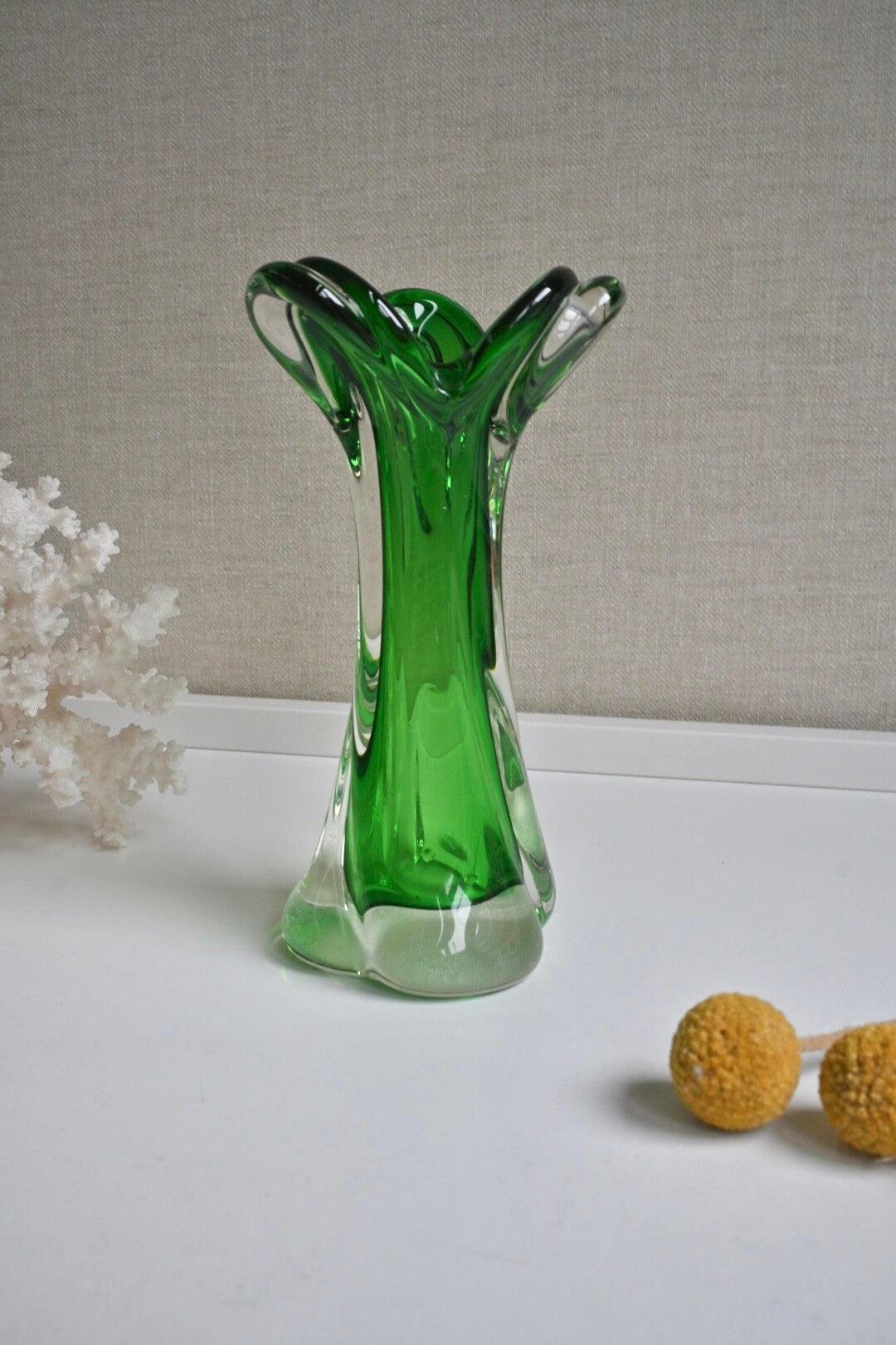 Groene vaas in Murano-stijl