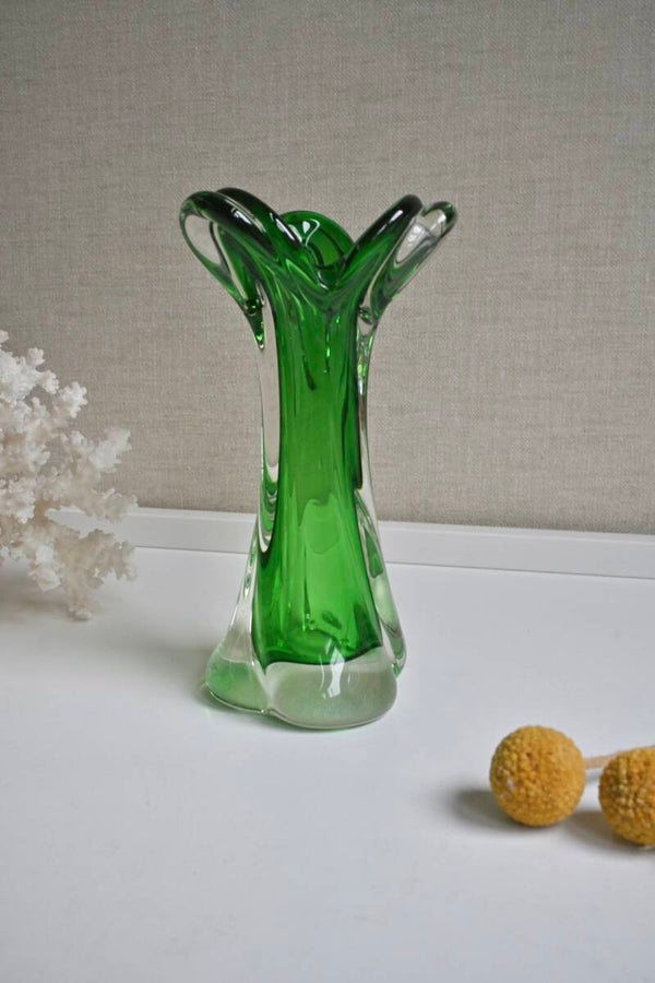 Groene vaas in Murano-stijl