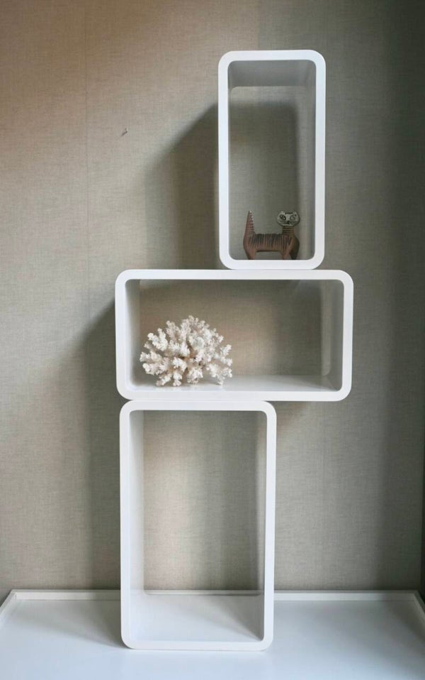 Vintage Space Age Wandplanken Wit