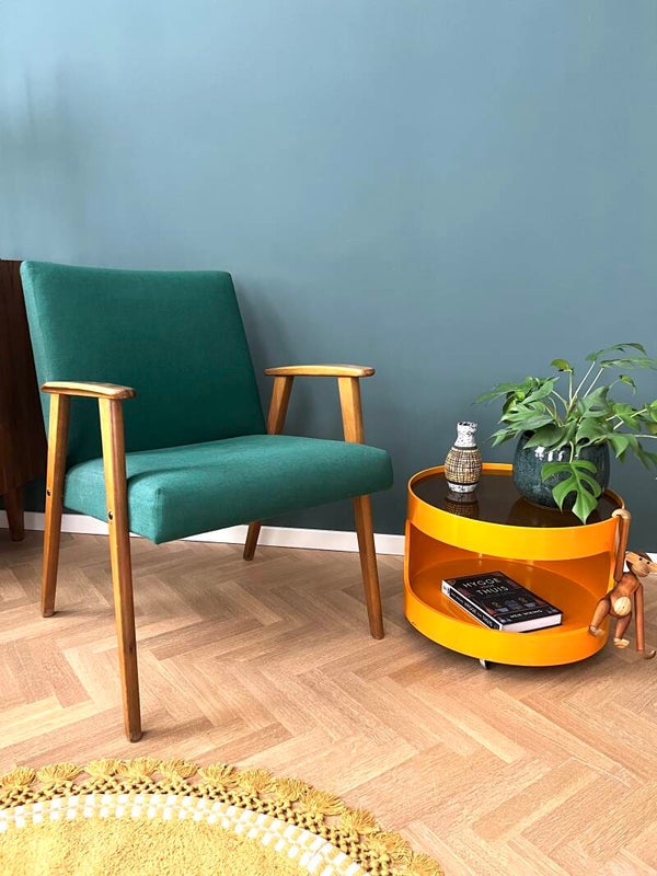 Prachtige mid-century Fauteuil Easy Chair met groene bekleding