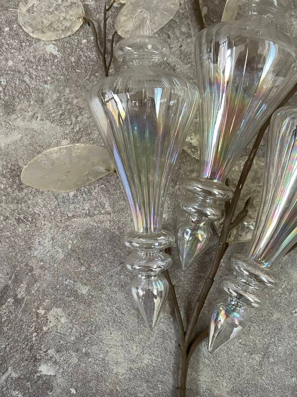 Vintage Geoliede glazen Kerstklokken Boomhangers