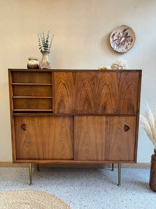 Deens Design Highboard met minibar Palissander fineer
