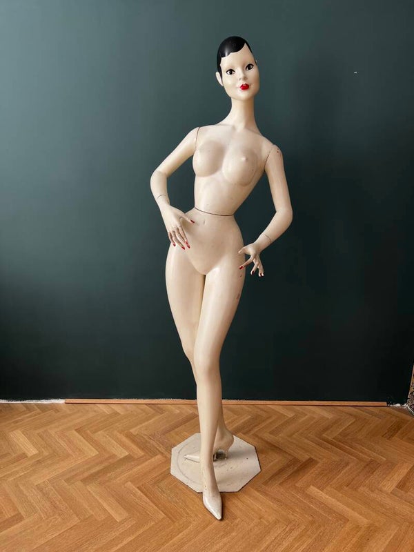 Grote Mannequin paspop Twiggy jaren 50 vintage/antiek