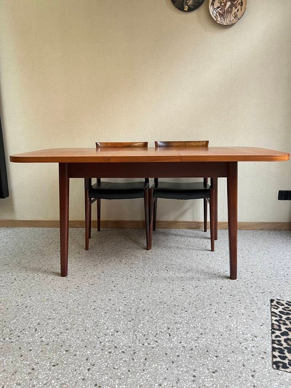 Vintage Uitschuifbare Eettafel Teak Jaren 60 120x82cm