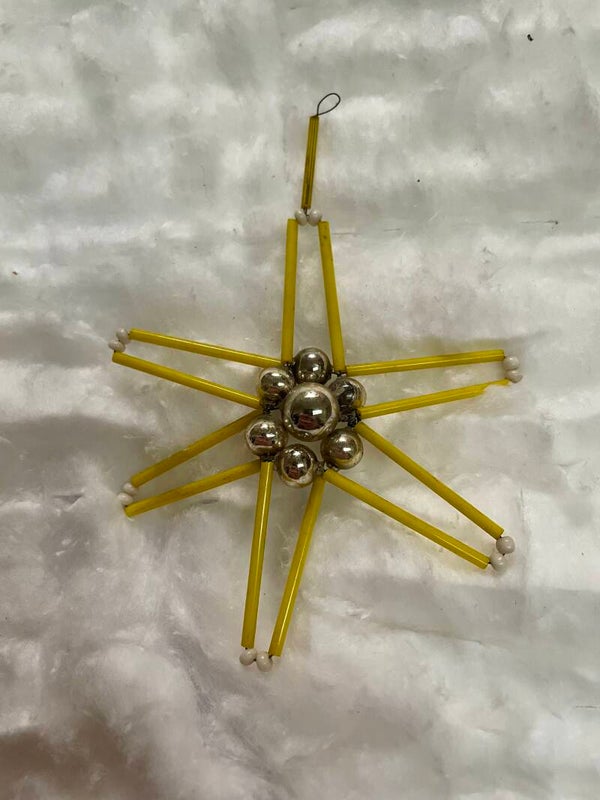 Antieke Gablonzer Kerst Ster Glas (24004)