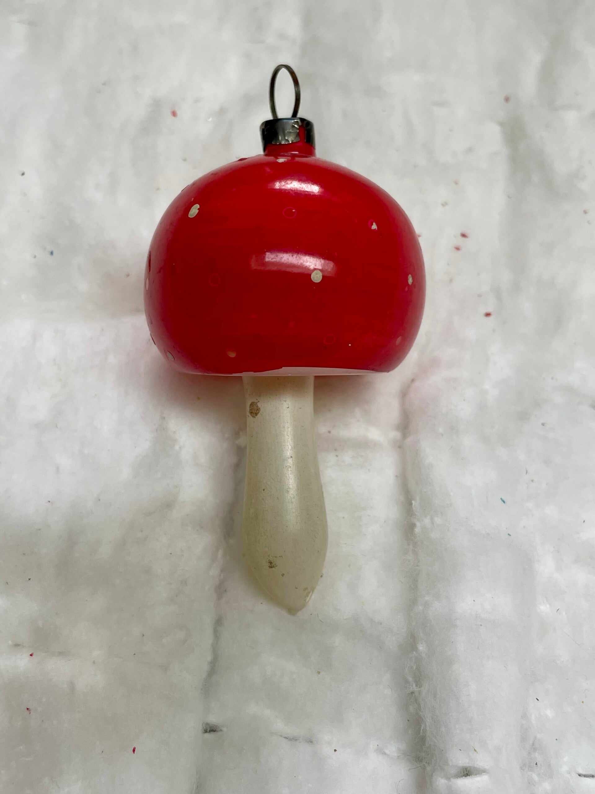 Antieke glazen Kerst Paddenstoel 8cm (24034)