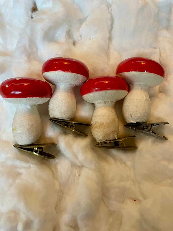 Vintage Paddenstoel Vliegenzwam van Watten op knijper (24052)