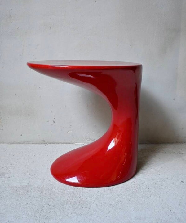 Gave bijzettafel in de stijl van Zanotta / Todd Bracher, Vurig Rood Pop-Art Icoon