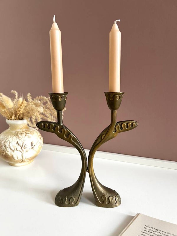 Jaren 60 messing kandelaar