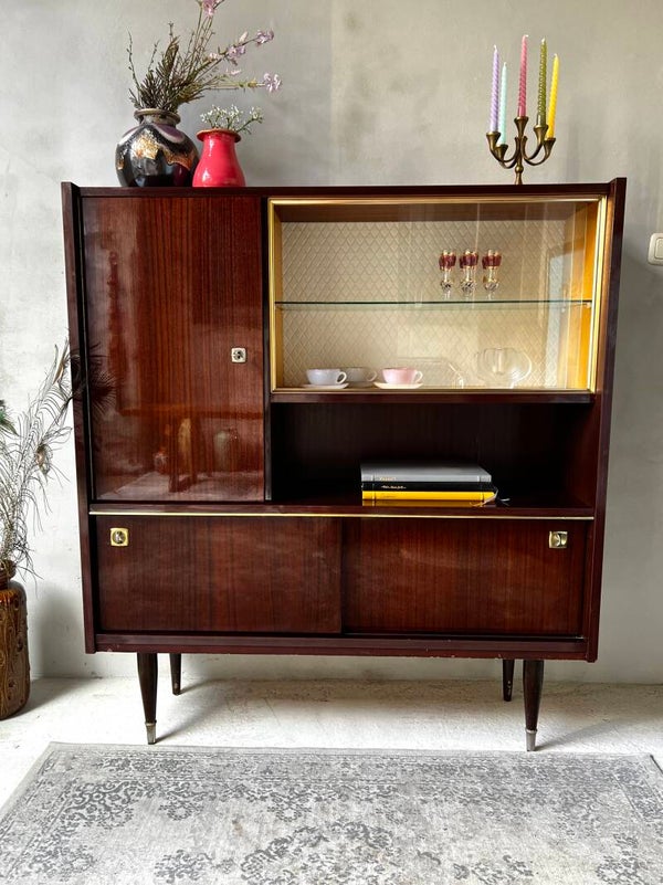 Vintage De Koninck Wandmeubel Vitrinekast