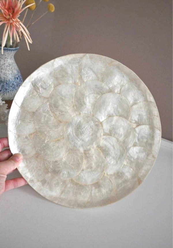 Capiz schelpen bord/dienblad ø30