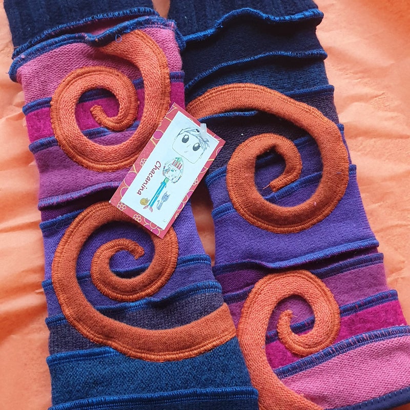 purple-pink with orange swirls