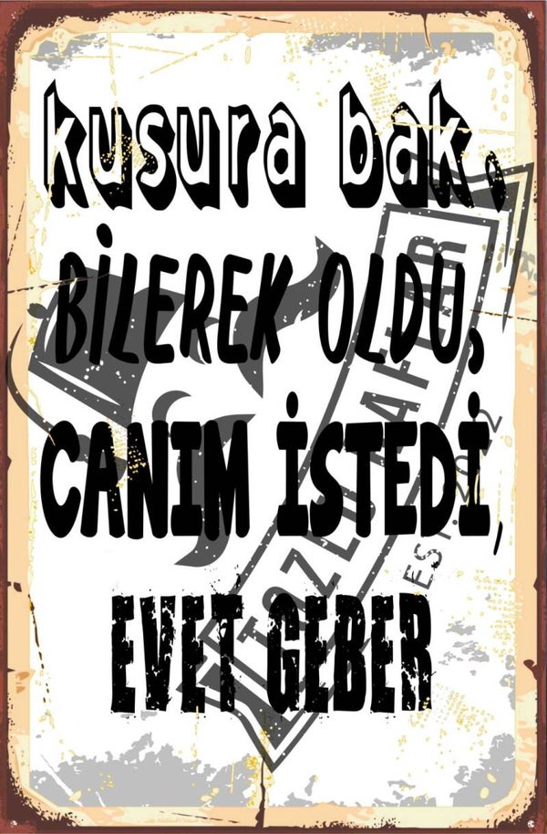 Kusura bak, bilerek oldu, canim istedi, evet geber
