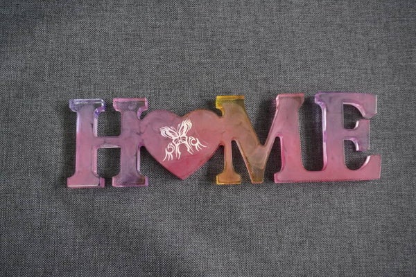 Deko HOME Aufsteller pink/lila/gelb