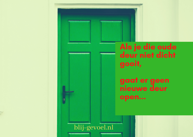 nieuwe deur open, groen, quote