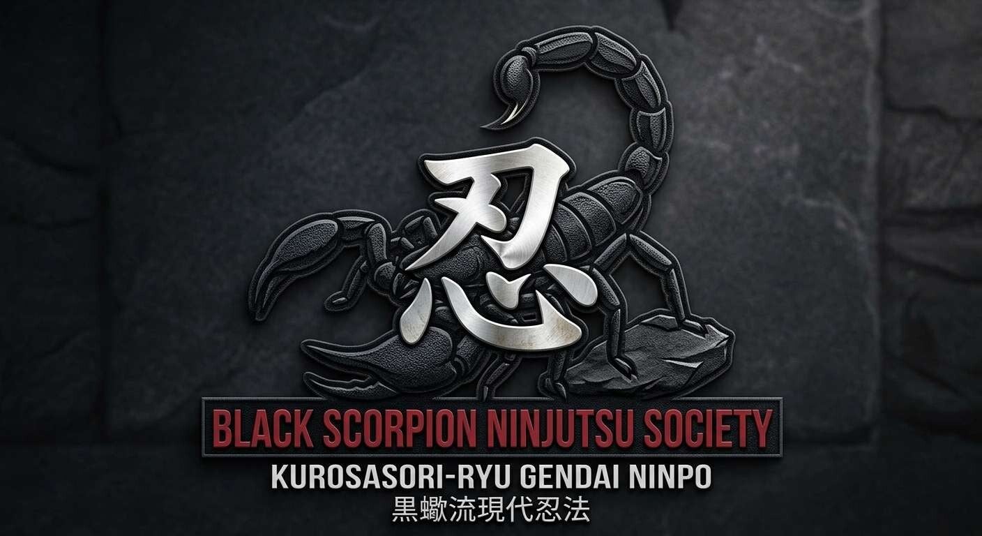 Kurosasori-ryū Gendai Ninpō Ninjutsu Society logo with Nin Kanji 