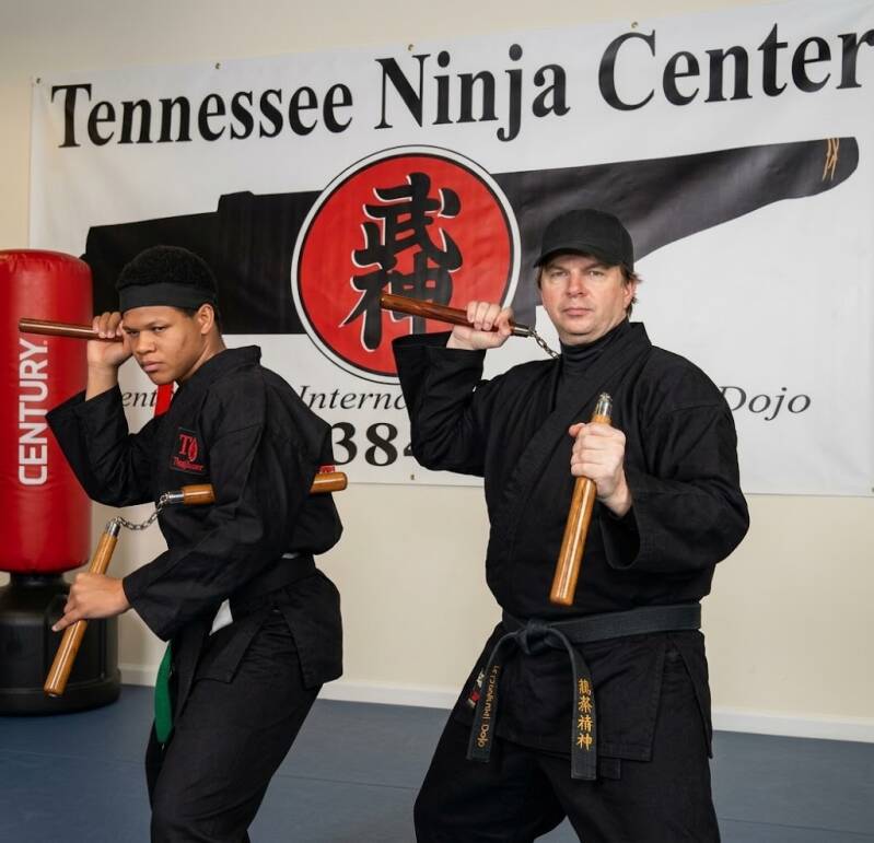 Old picture of Brandon and Daniel at the Tennessee Bujinkan Center in Springfield TN. 2008