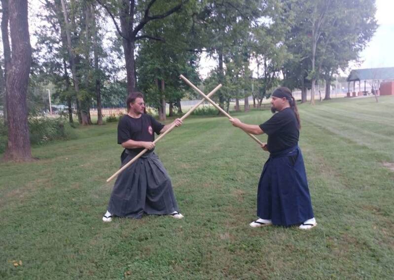 Head instructor Bobby Calvert, Ninja Bob, teaching a ninjutsu class in Barren County Kentucky