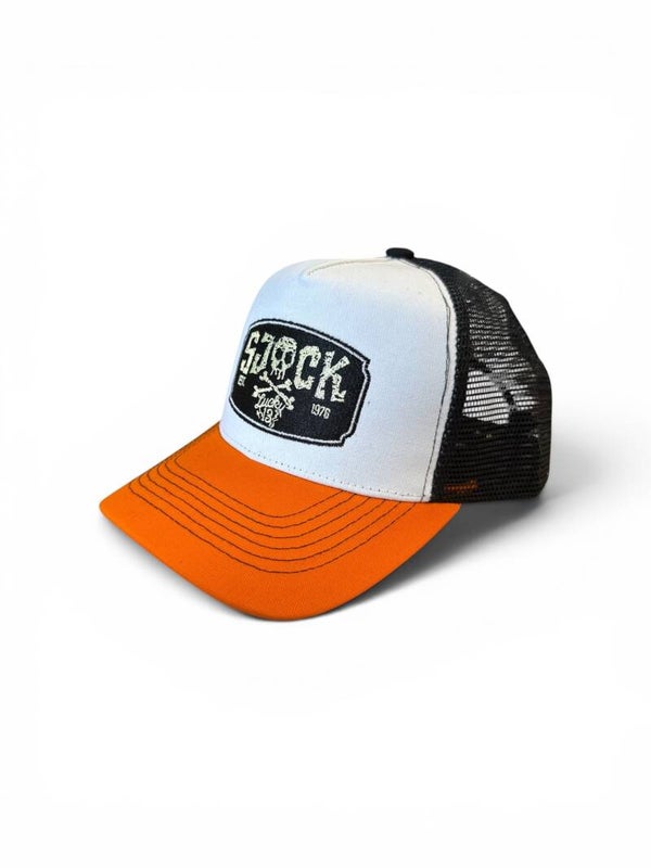SJOCK TRUCKER HAT - BLACK/WHITE/ORANGE