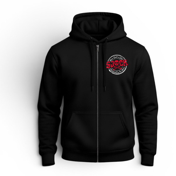 SJOCK EMBROIDERED ZIP HOODY - BLACK